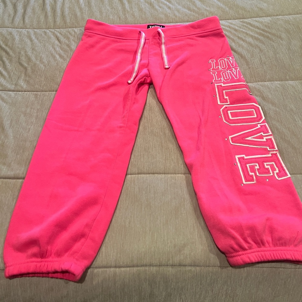 Pink Capri Sweat Pants “Love”